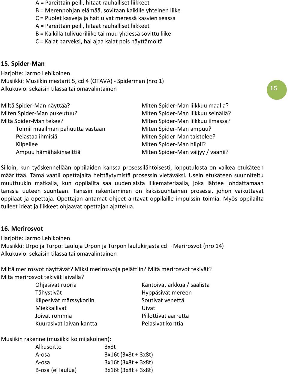 Spider-Man Musiikki: Musiikin mestarit 5, cd 4 (OTAVA) - Spiderman (nro 1) Alkukuvio: sekaisin tilassa tai omavalintainen 15 Miltä Spider-Man näyttää? Miten Spider-Man pukeutuu? Mitä Spider-Man tekee?