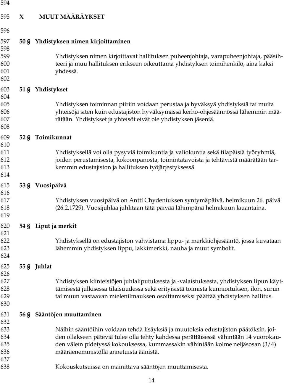 kaksi yhdessä. 51 Yhdistykset Yhdistyksen toiminnan piiriin voidaan perustaa ja hyväksyä yhdistyksiä tai muita yhteisöjä siten kuin edustajiston hyväksymässä kerho-ohjesäännössä lähemmin määrätään.