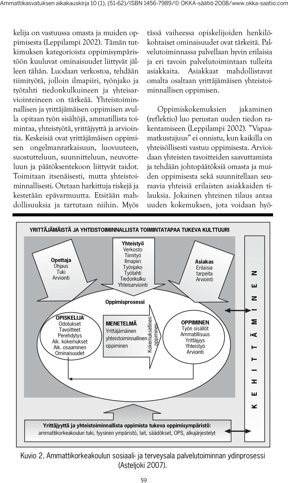 Yhteistoiminnallisen ja yrittäjämäisen oppimisen avulla opitaan työn sisältöjä, ammatillista toimintaa, yhteistyötä, yrittäjyyttä ja arviointia.