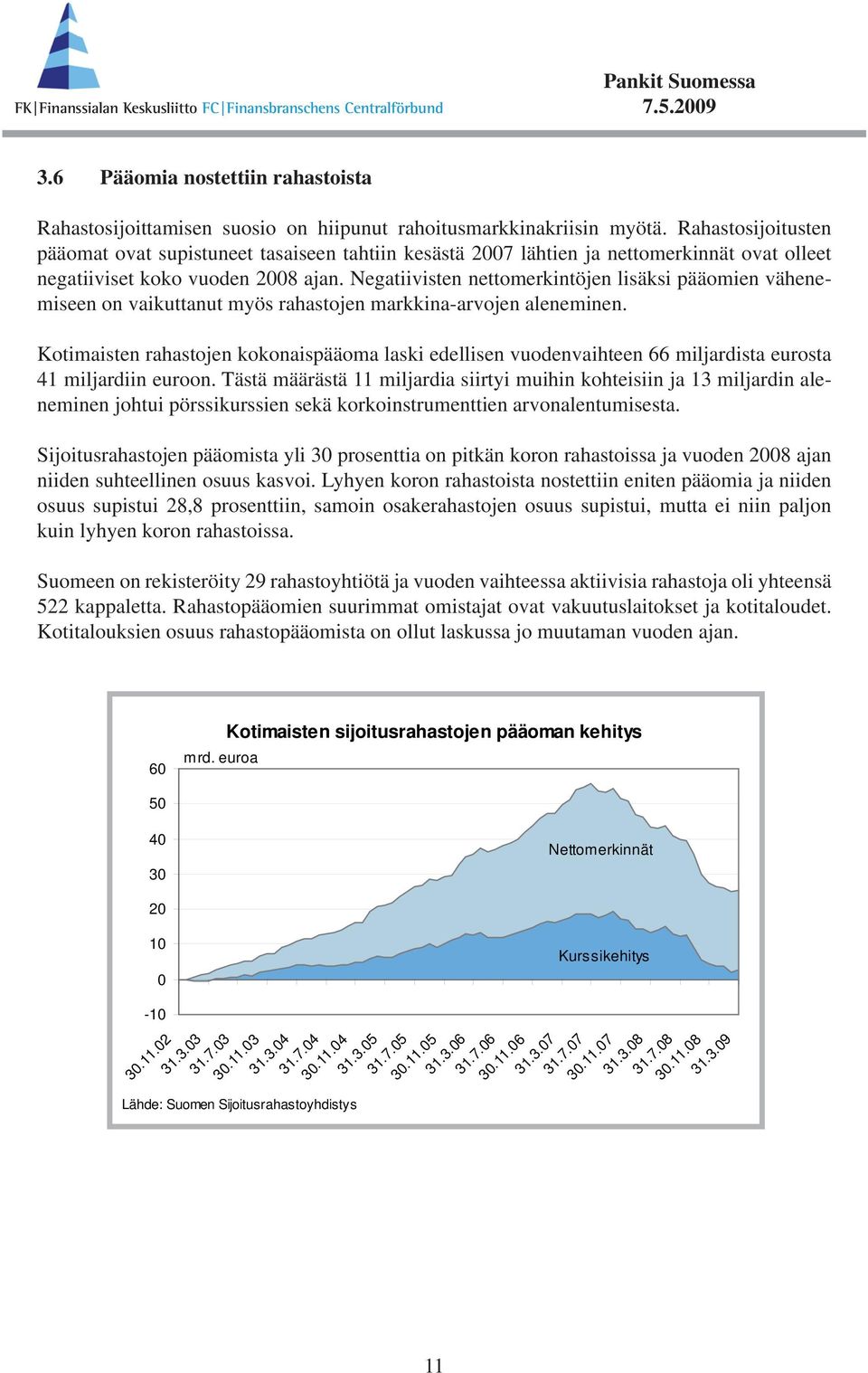 Negatiivisten nettomerkintöjen lisäksi pääomien vähenemiseen on vaikuttanut myös rahastojen markkina-arvojen aleneminen.