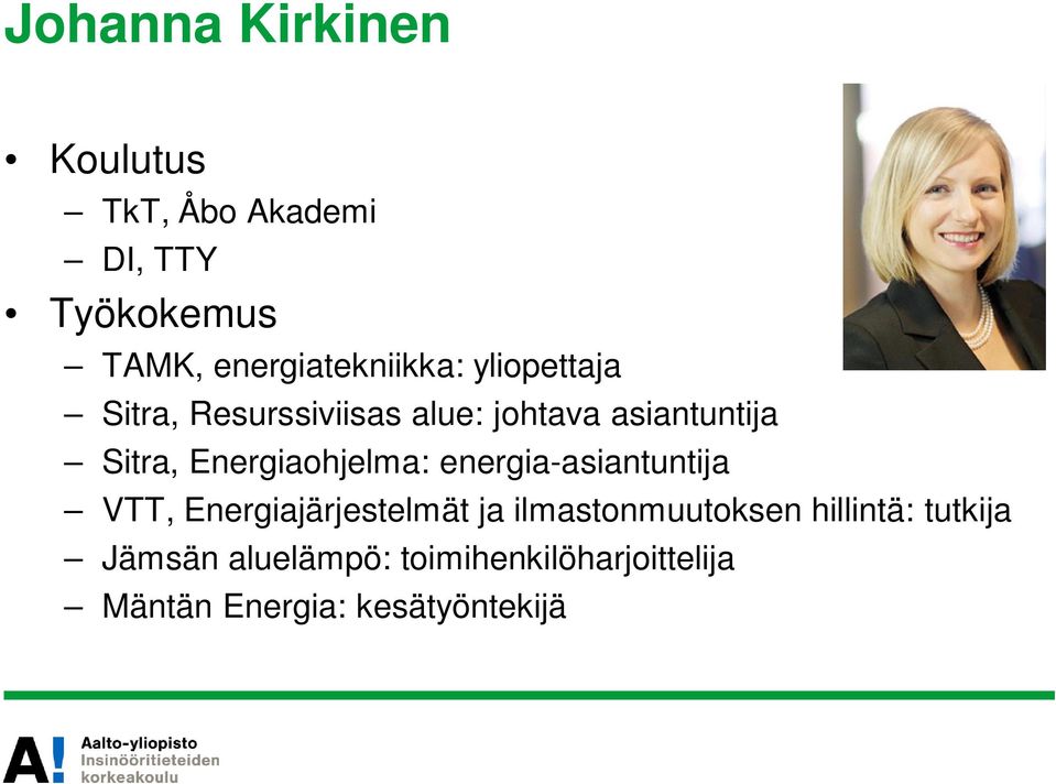 Sitra, Energiaohjelma: energia-asiantuntija VTT, Energiajärjestelmät ja