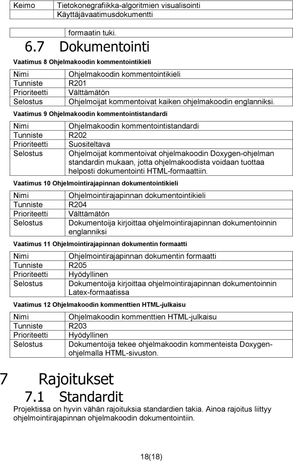 voidaan tuottaa helposti dokumentointi HTML-formaattiin.