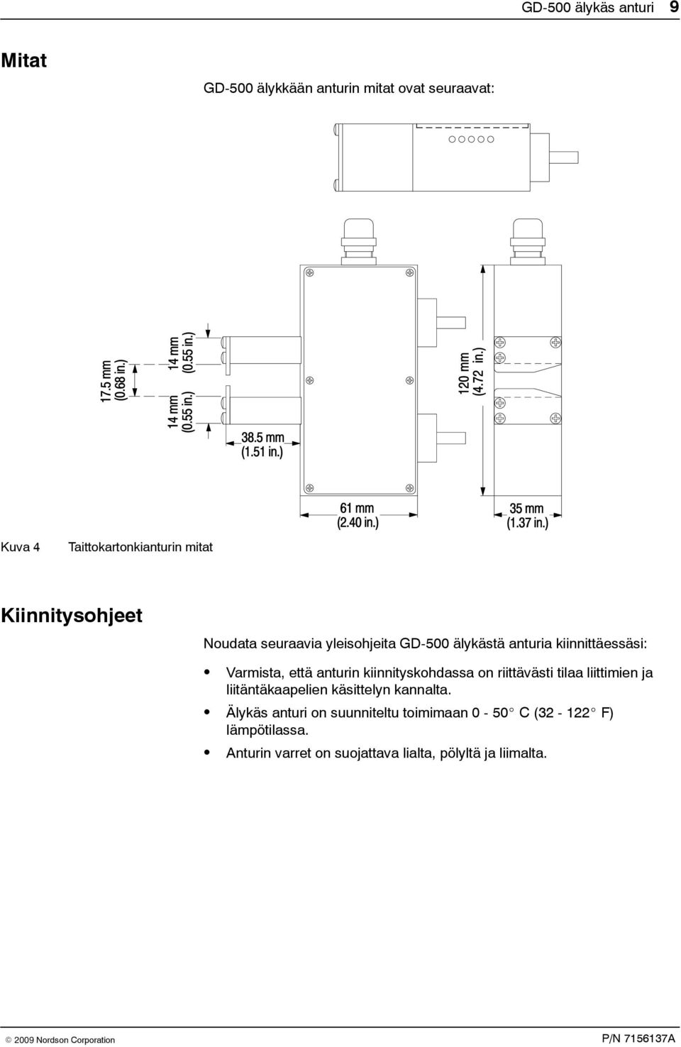 kiinnityskohdassa on riittävästi tilaa liittimien ja liitäntäkaapelien käsittelyn kannalta.