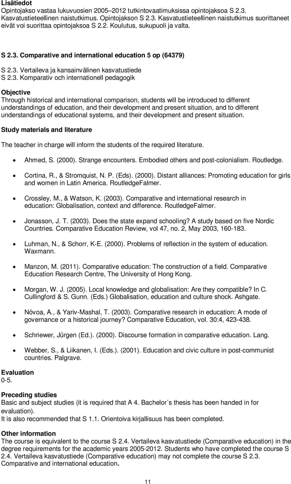 Comparative and international education 5 op (6437