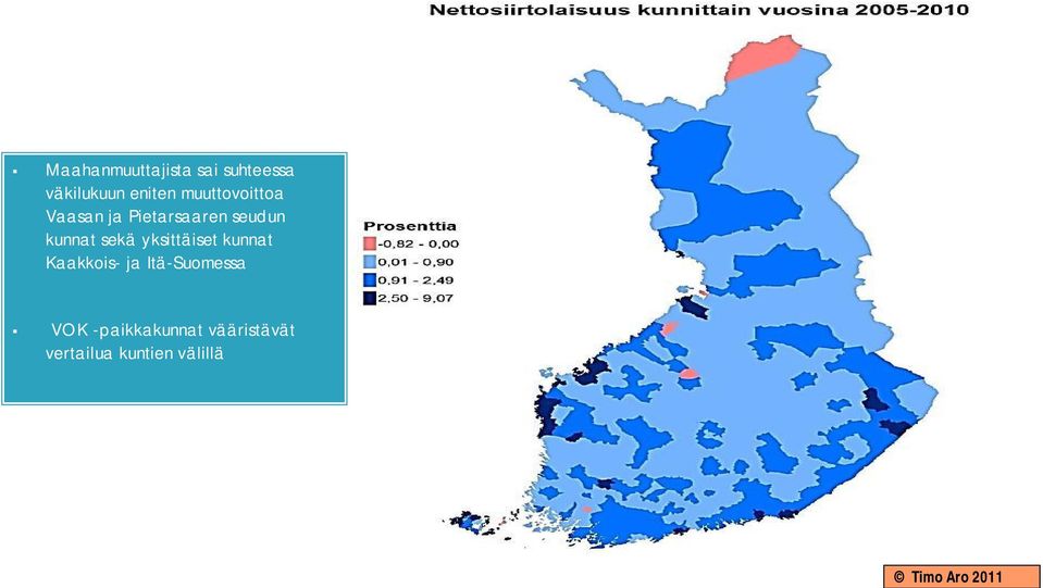 sekä yksittäiset kunnat Kaakkois- ja Itä-Suomessa