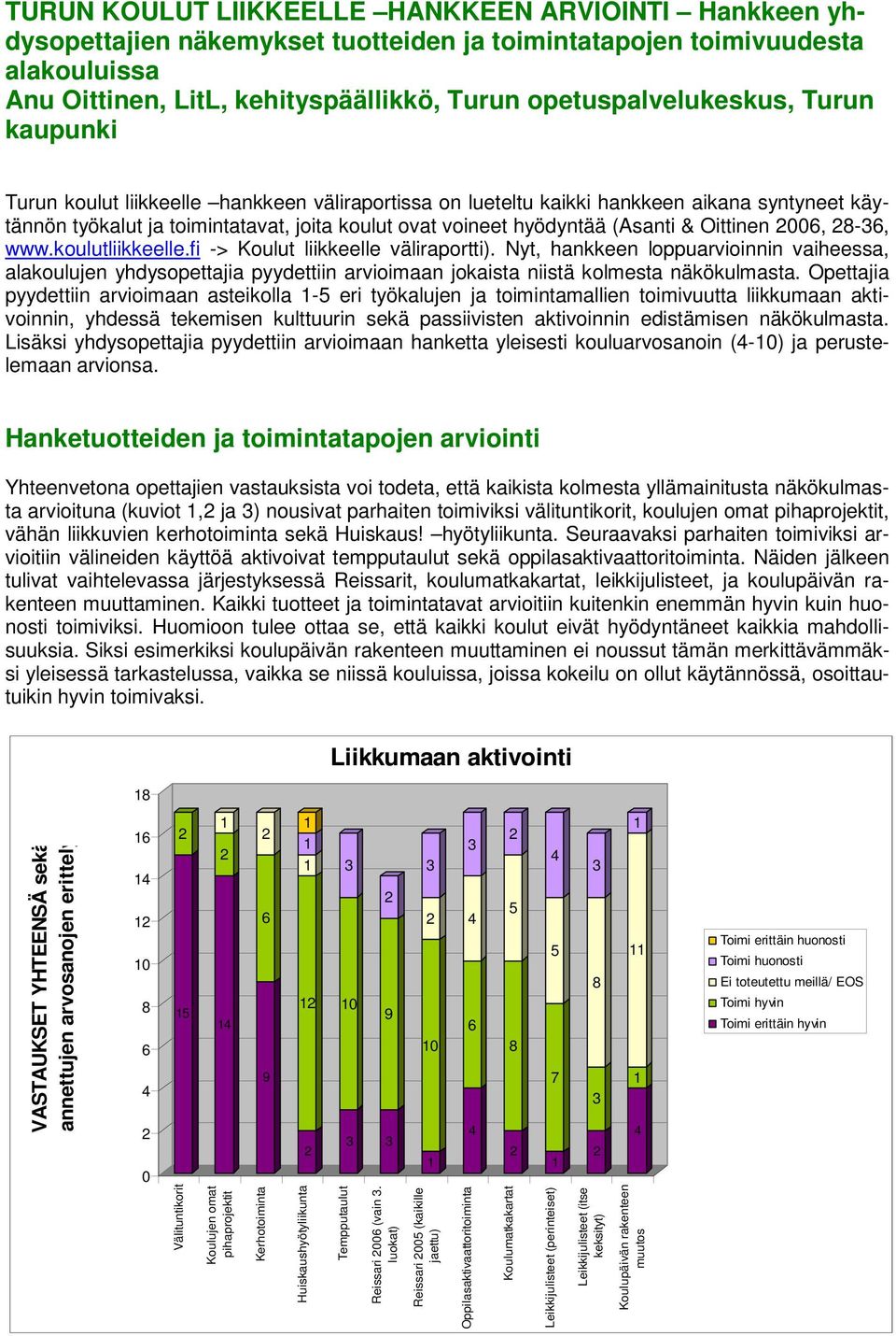 hyödyntää (Asanti & Oittinen, -, www.koulutliikkeelle.fi -> Koulut liikkeelle väliraportti).