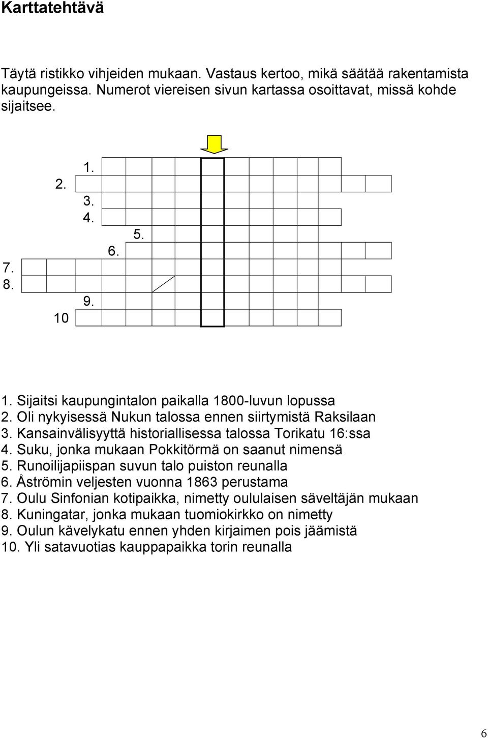 Kansainvälisyyttä historiallisessa talossa Torikatu 16:ssa 4. Suku, jonka mukaan Pokkitörmä on saanut nimensä 5. Runoilijapiispan suvun talo puiston reunalla 6.