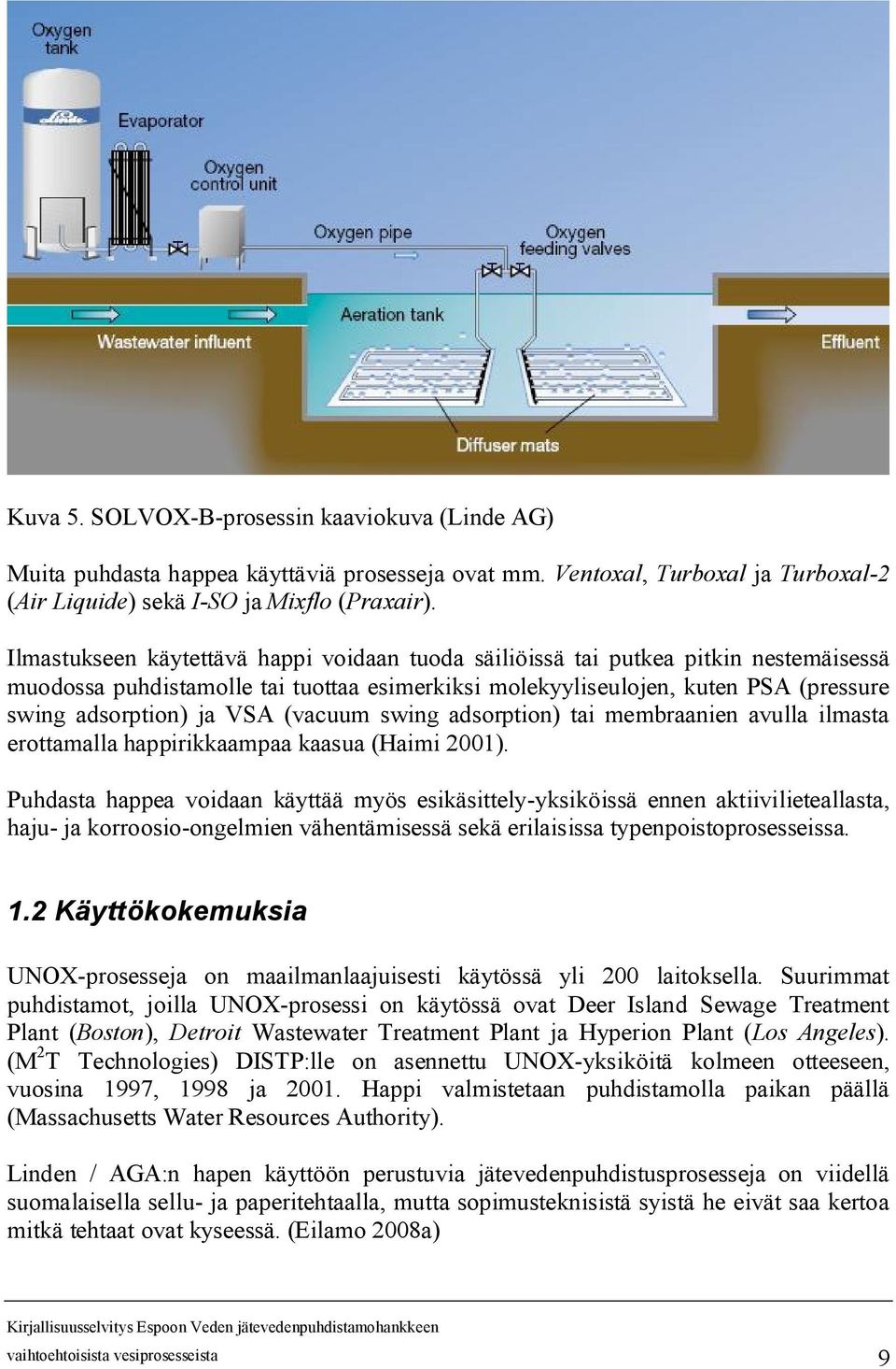 (vacuum swing adsorption) tai membraanien avulla ilmasta erottamalla happirikkaampaa kaasua (Haimi 2001).