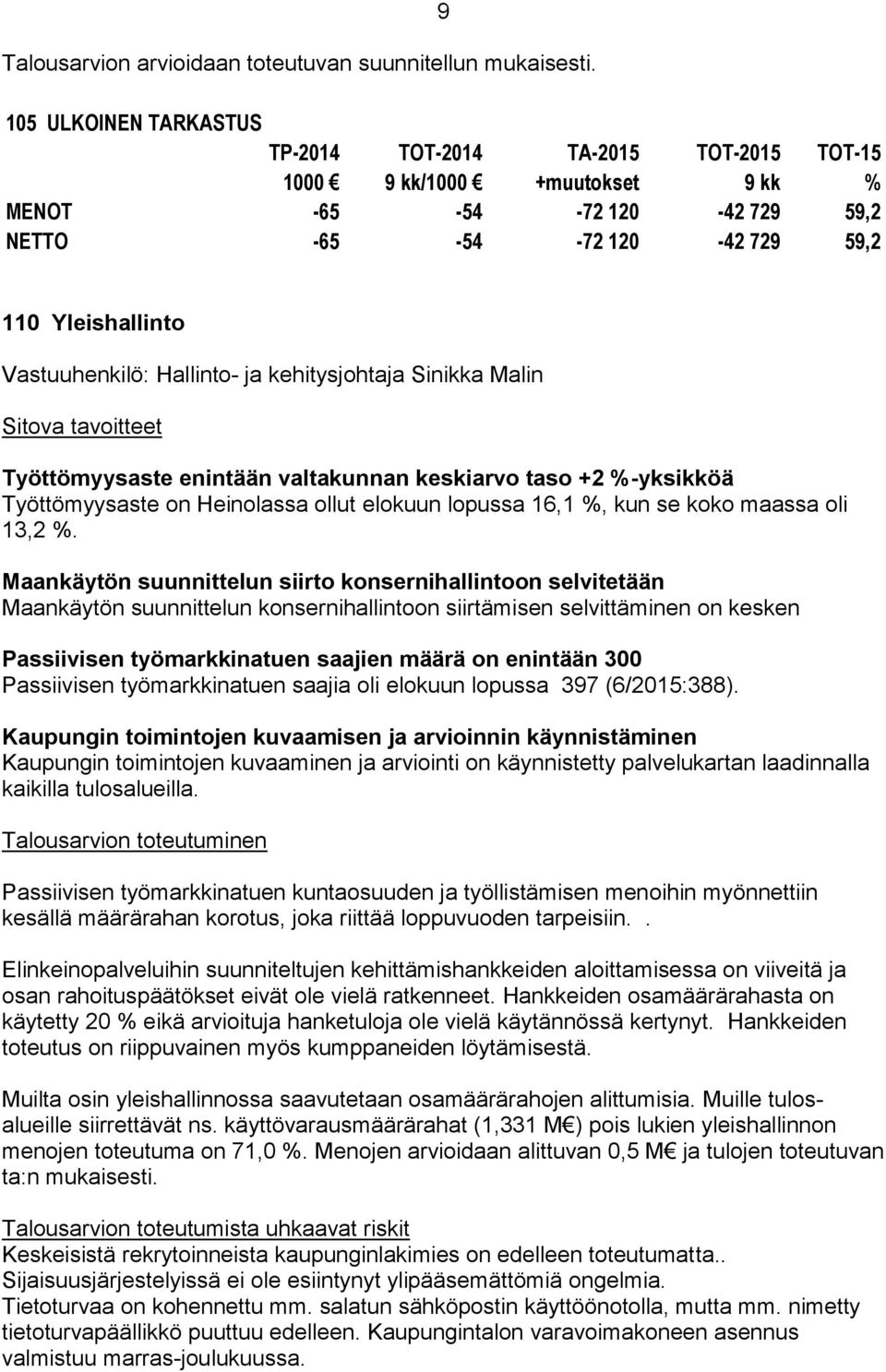 enintään valtakunnan keskiarvo taso +2 %-yksikköä Työttömyysaste on Heinolassa ollut elokuun lopussa 16,1 %, kun se koko maassa oli 13,2 %.