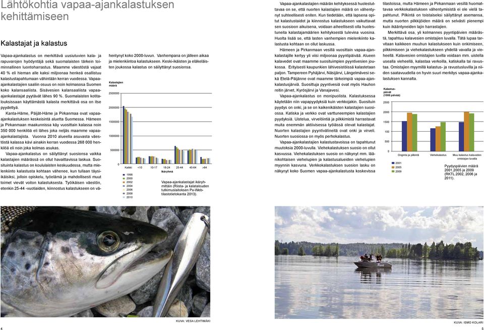 Vapaaajankalastajien saaliin osuus on noin kolmasosa Suomen koko kalansaaliista. Sisävesien kalansaaliista vapaaajankalastajat pyytävät lähes 90 %.