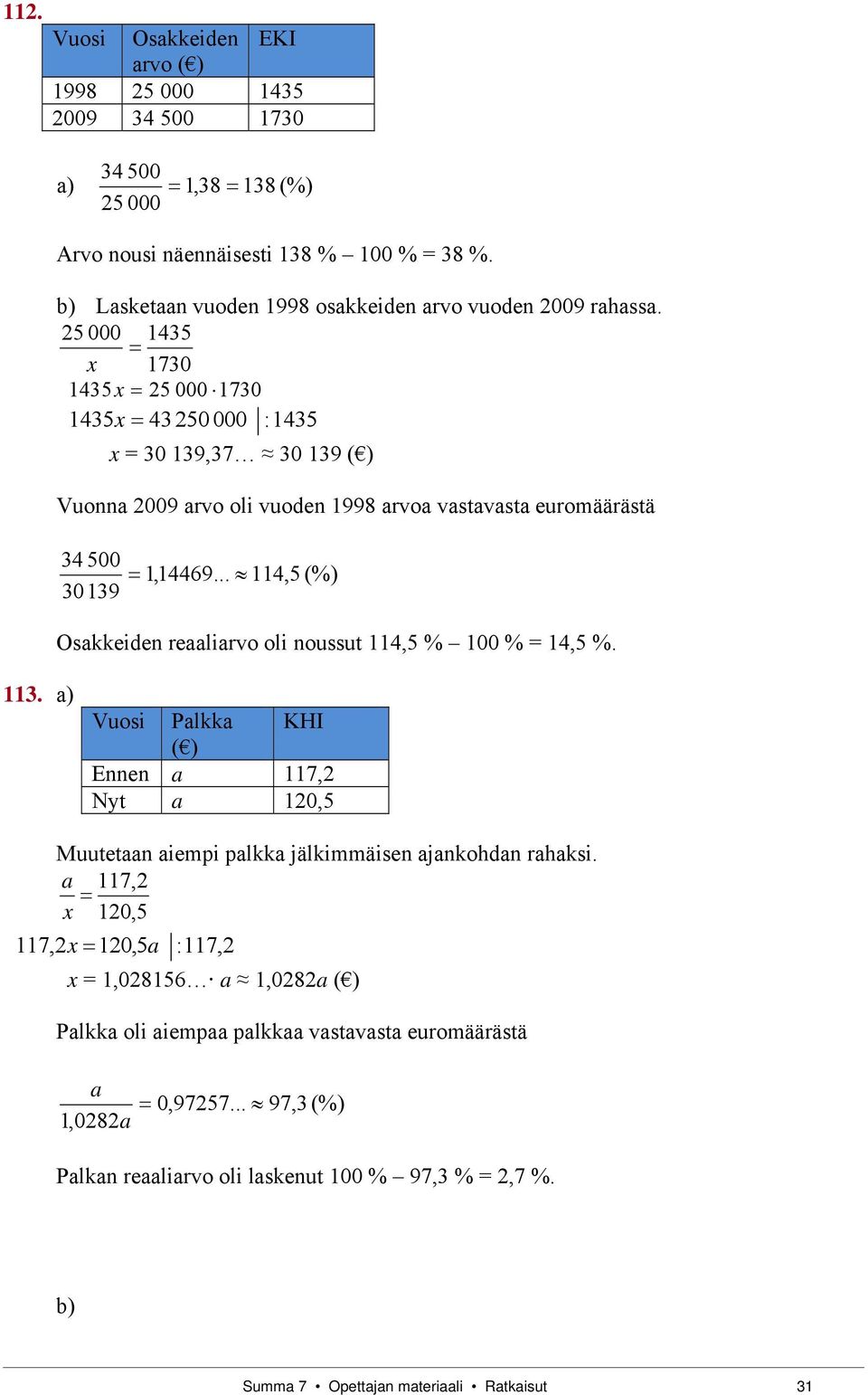 25 000 1435 x 1730 1435x 25 000 1730 1435x 43 250 000 :1435 x = 30 139,37 30 139 ( ) Vuonn 2009 rvo oli vuoden 1998 rvo vstvst euromäärästä 34 500 30139 1,14469.