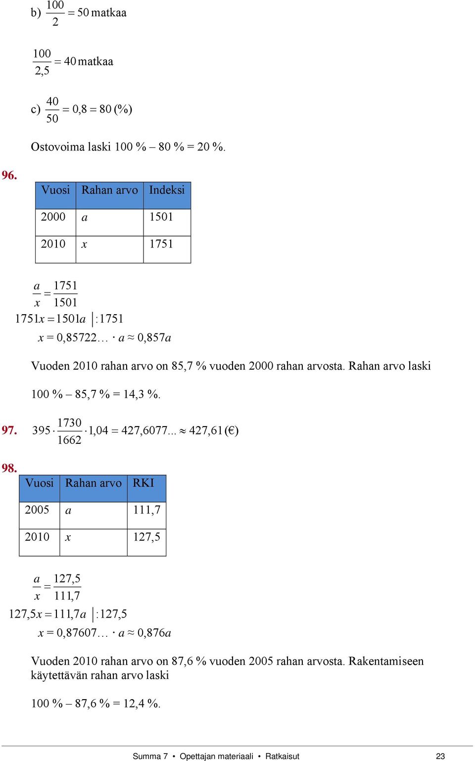 rvost. Rhn rvo lski 100 % 85,7 % = 14,3 %. 1730 97. 395 1,04 427,6077... 427,61( ) 1662 98.