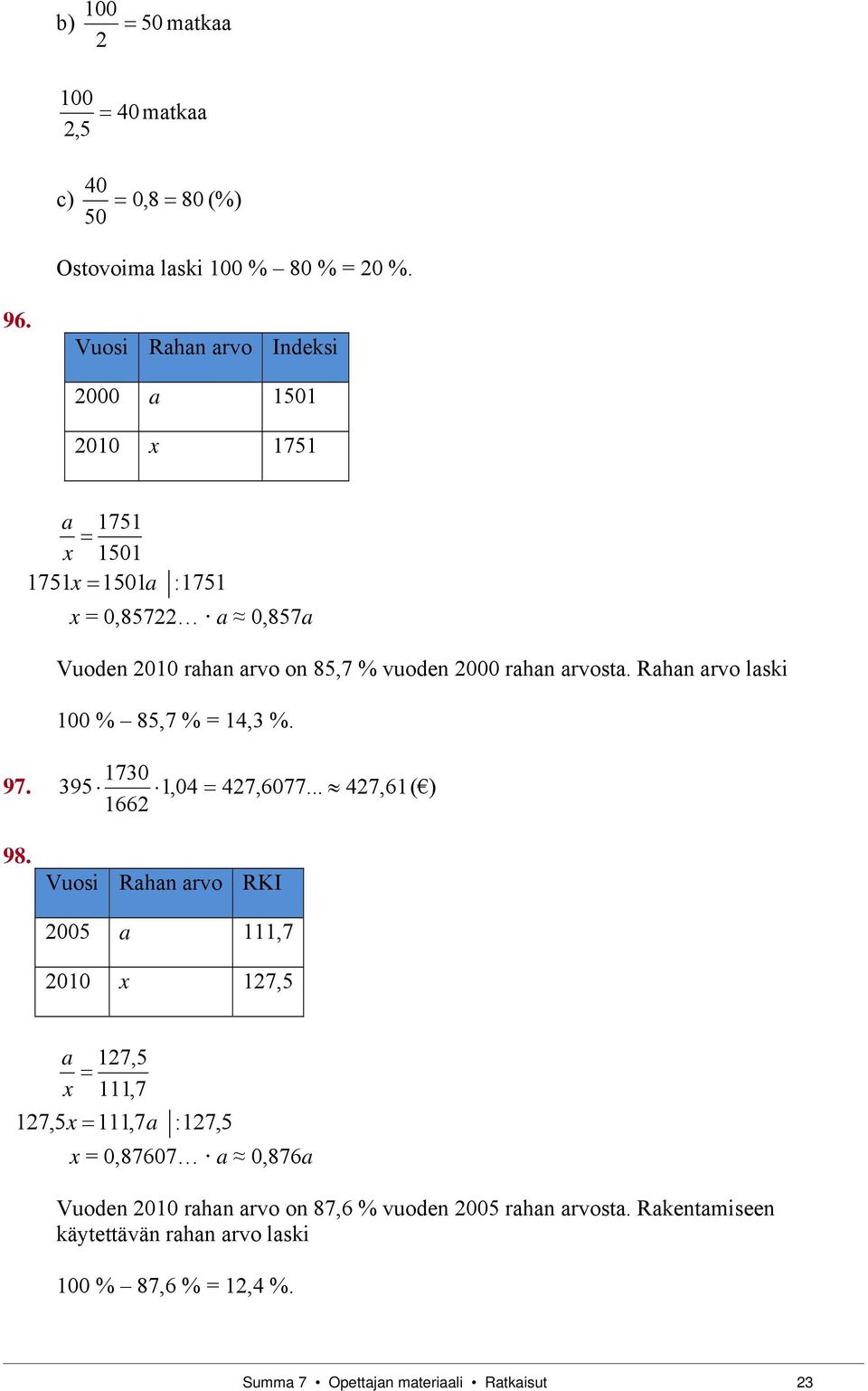 rvost. Rhn rvo lski 100 % 85,7 % = 14,3 %. 1730 97. 395 1,04 427,6077... 427,61( ) 1662 98.