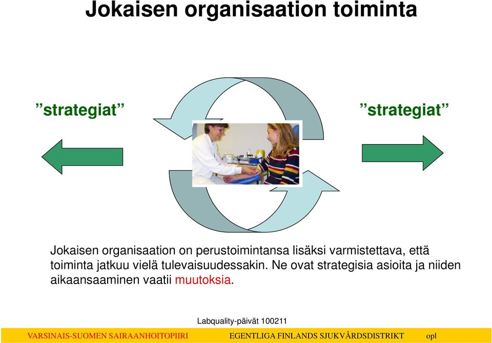 varmistettava, että toiminta jatkuu vielä