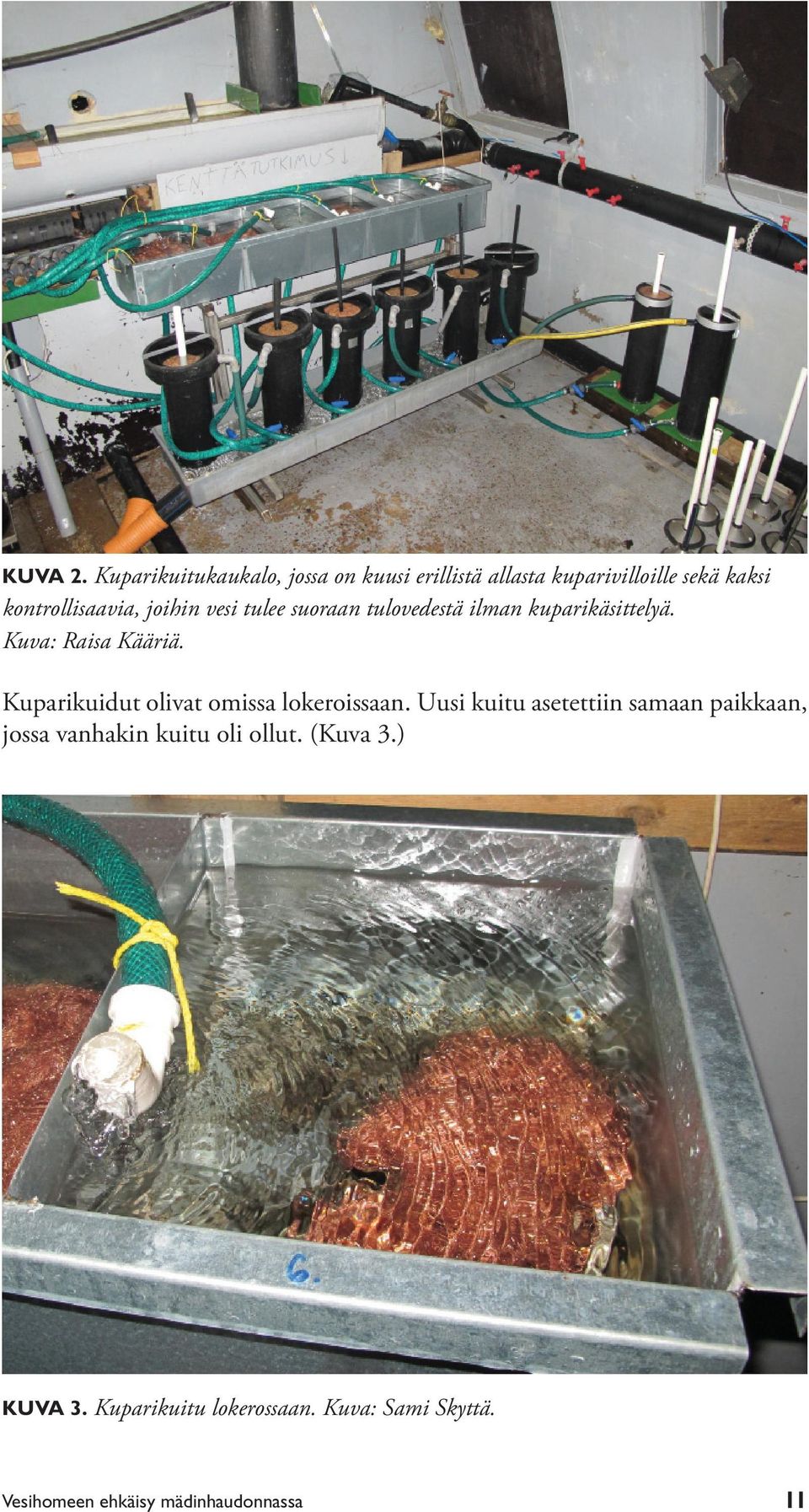 joihin vesi tulee suoraan tulovedestä ilman kuparikäsittelyä. Kuva: Raisa Kääriä.
