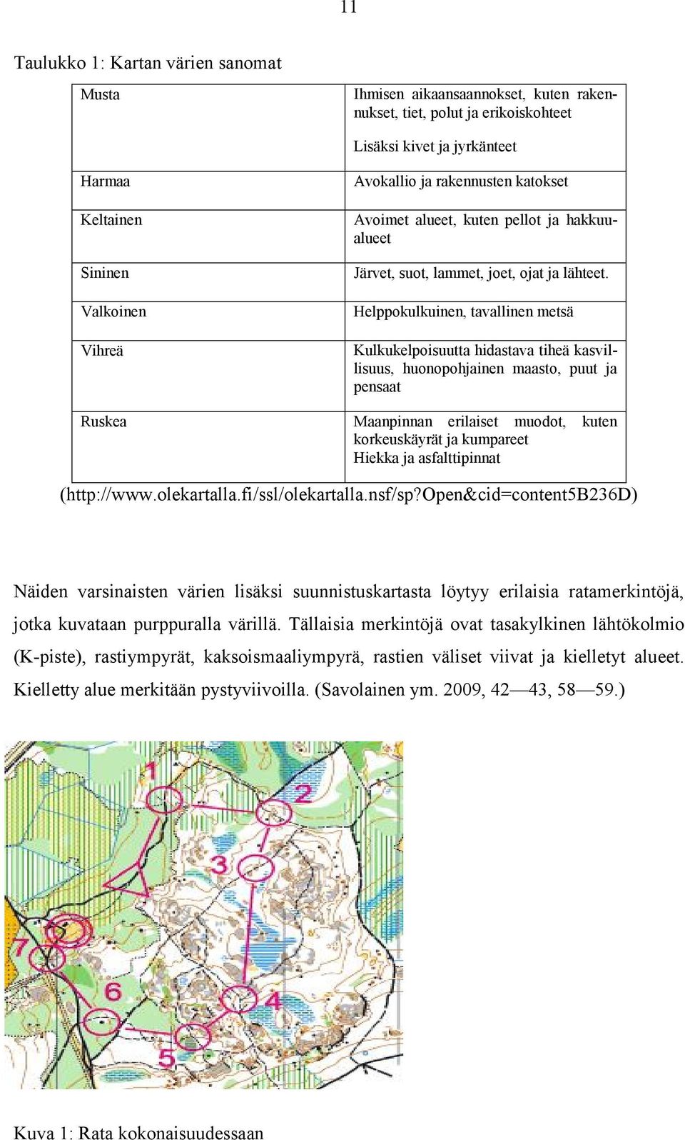 Helppokulkuinen, tavallinen metsä Kulkukelpoisuutta hidastava tiheä kasvillisuus, huonopohjainen maasto, puut ja pensaat Ruskea Maanpinnan erilaiset muodot, kuten korkeuskäyrät ja kumpareet Hiekka ja