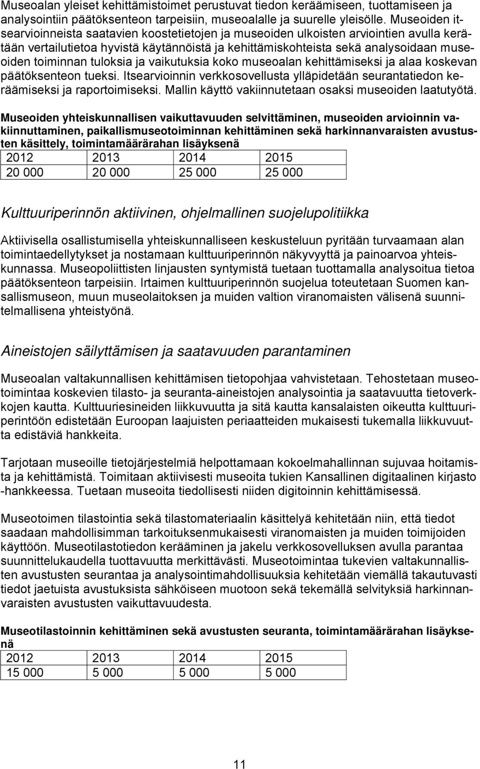 toiminnan tuloksia ja vaikutuksia koko museoalan kehittämiseksi ja alaa koskevan päätöksenteon tueksi. Itsearvioinnin verkkosovellusta ylläpidetään seurantatiedon keräämiseksi ja raportoimiseksi.