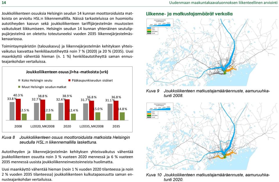 Helsingin seudun 14 kunnan yhtenäinen seutulippujärjestelmä on oletettu toteutuneeksi vuoden 2035 liikennejärjestelmäskenaariossa.