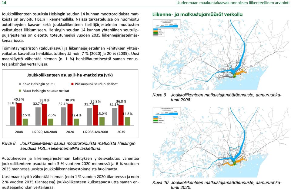 Helsingin seudun 14 kunnan yhtenäinen seutulippujärjestelmä on oletettu toteutuneeksi vuoden 2035 liikennejärjestelmäskenaariossa.