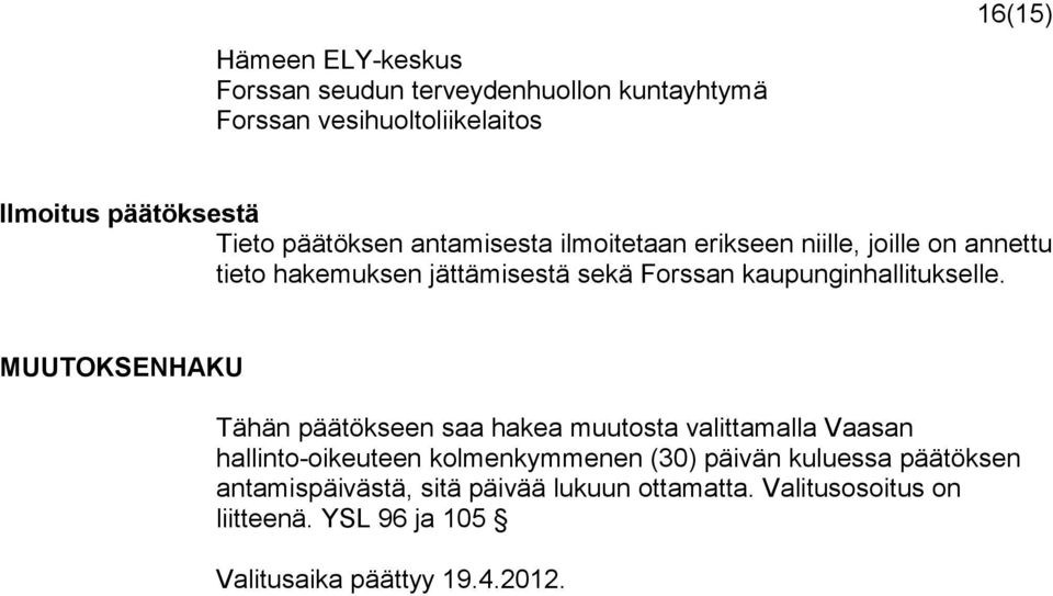 kaupunginhallitukselle.