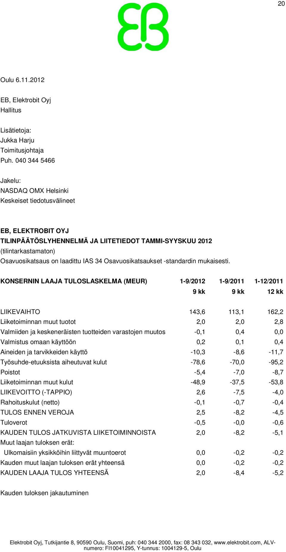 Osavuosikatsaukset -standardin mukaisesti.