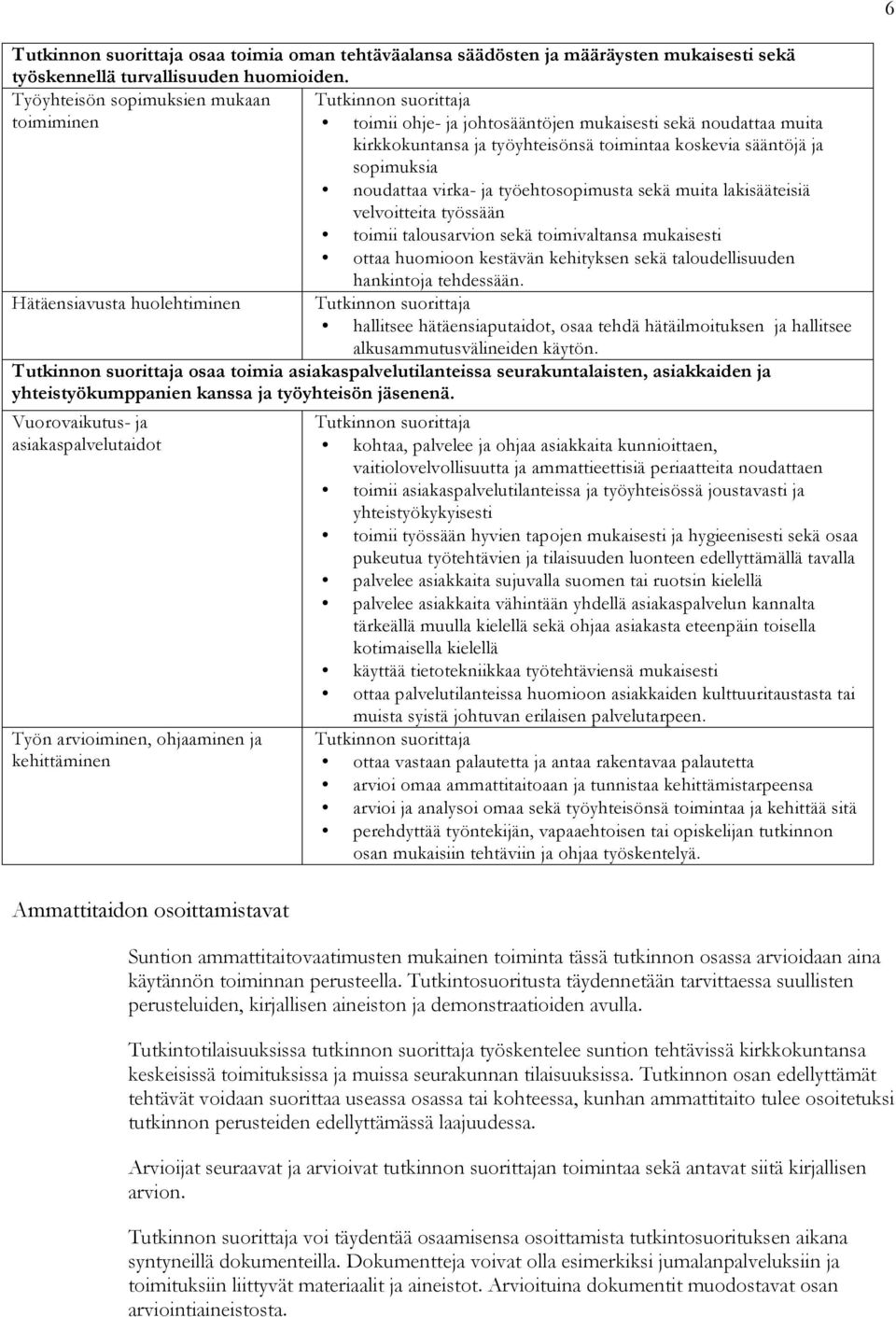 työehtosopimusta sekä muita lakisääteisiä velvoitteita työssään toimii talousarvion sekä toimivaltansa mukaisesti ottaa huomioon kestävän kehityksen sekä taloudellisuuden Hätäensiavusta huolehtiminen