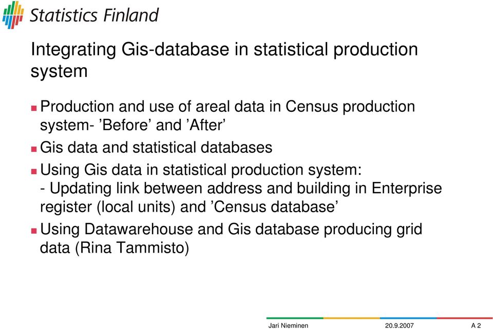 production system: - Updating link between address and building in Enterprise register (local units)