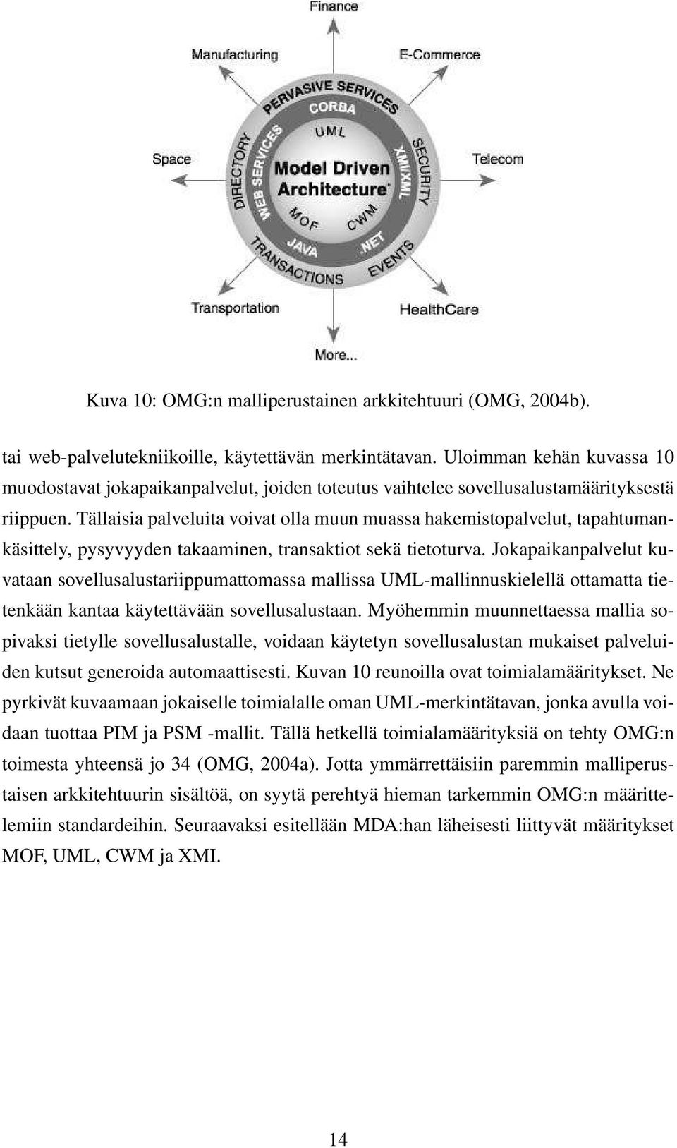 Tällaisia palveluita voivat olla muun muassa hakemistopalvelut, tapahtumankäsittely, pysyvyyden takaaminen, transaktiot sekä tietoturva.