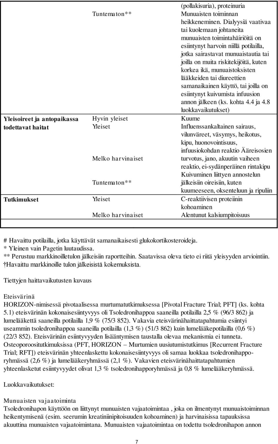 munuaistoksisten lääkkeiden tai diureettien samanaikainen käyttö, tai joilla on esiintynyt kuivumista infuusion annon jälkeen (ks. kohta 4.4 ja 4.