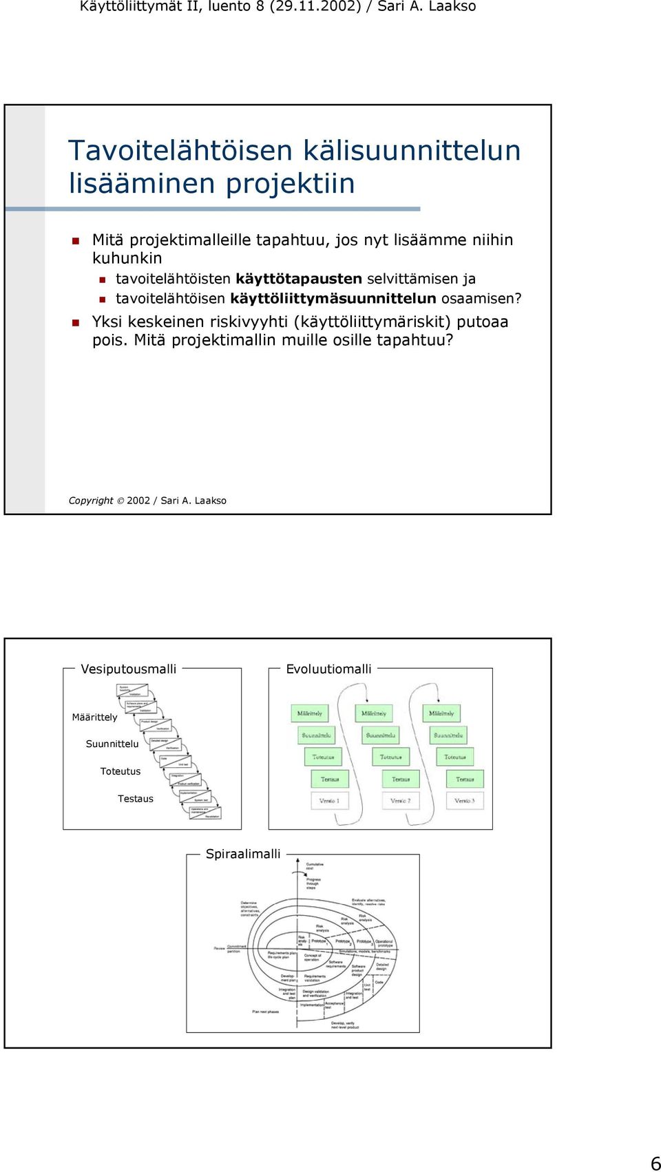 käyttöliittymäsuunnittelun osaamisen? Yksi keskeinen riskivyyhti (käyttöliittymäriskit) putoaa pois.