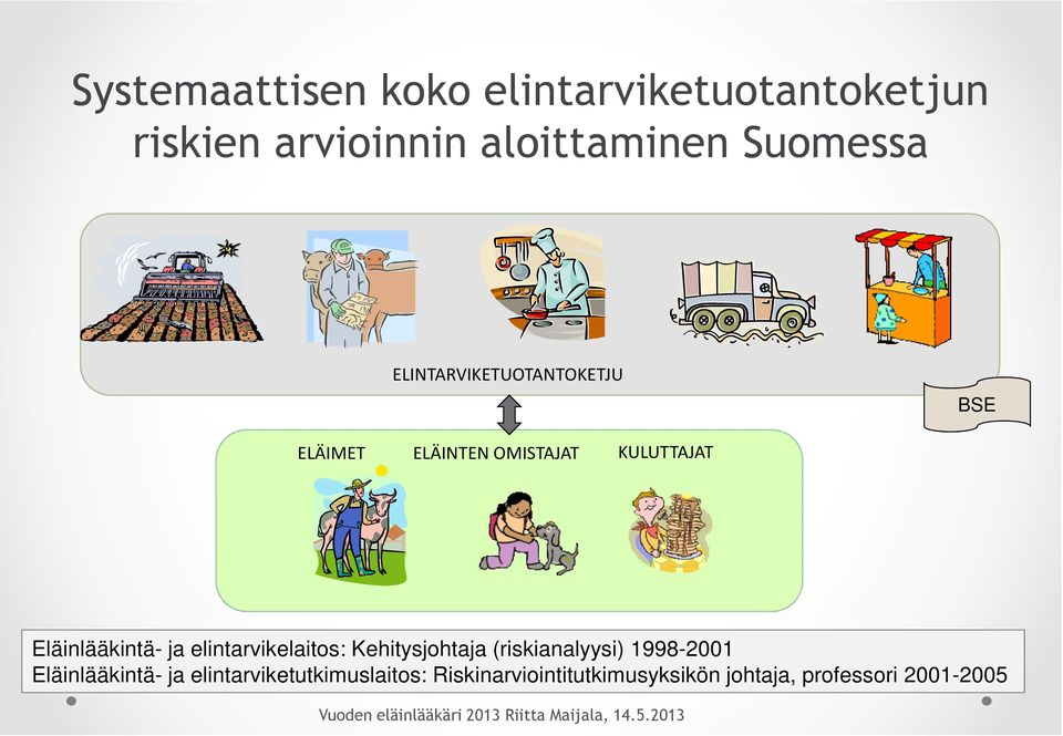 Eläinlääkintä- ja elintarvikelaitos: Kehitysjohtaja (riskianalyysi) 1998-2001