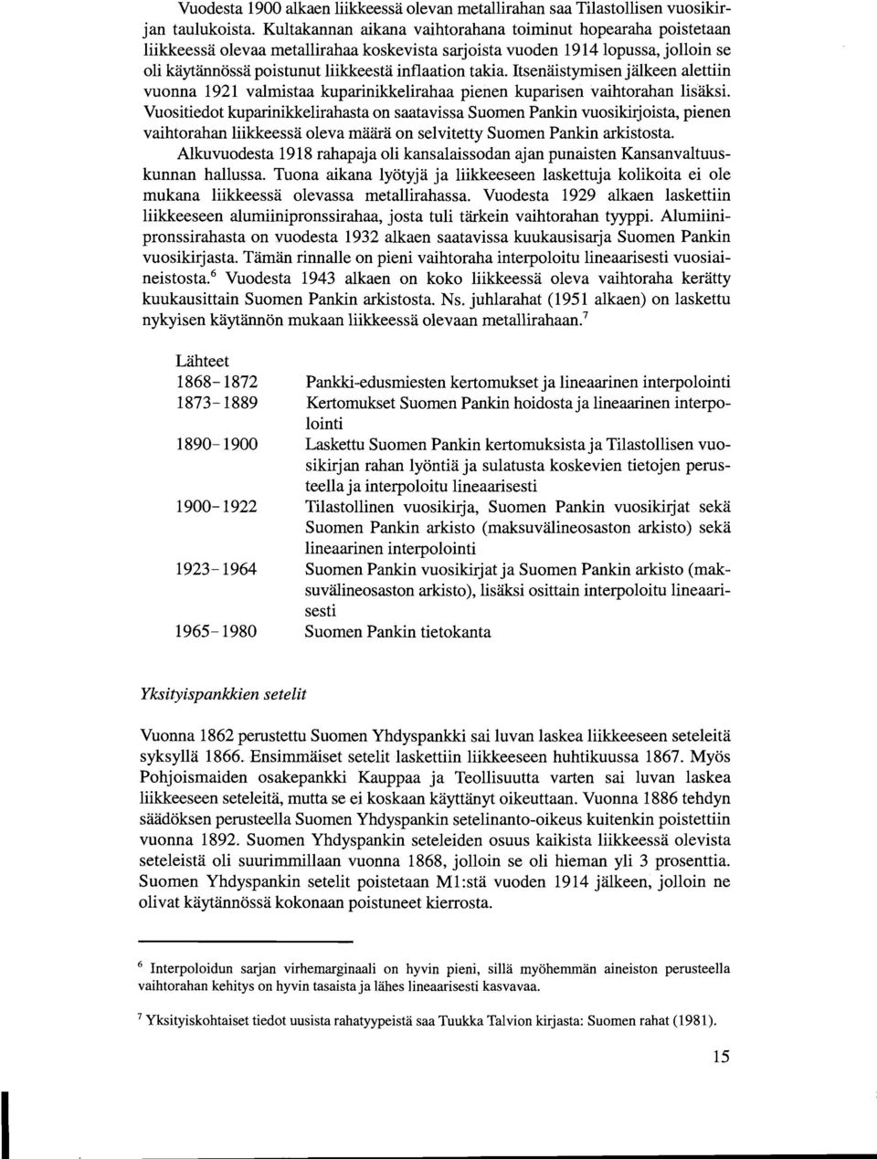 Itsenäistymisen jälkeen alettiin vuonna 1921 valmistaa kuparinikkelirahaa pienen kuparisen vaihtorahan lisäksi.