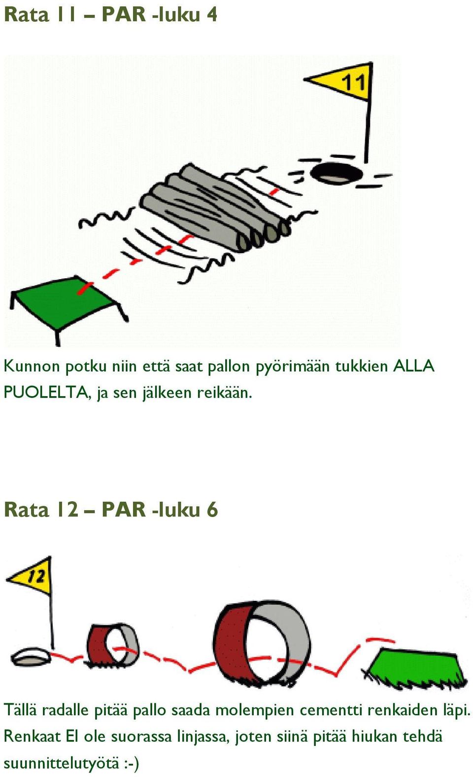 Rata 12 PAR -luku 6 Tällä radalle pitää pallo saada molempien cementti