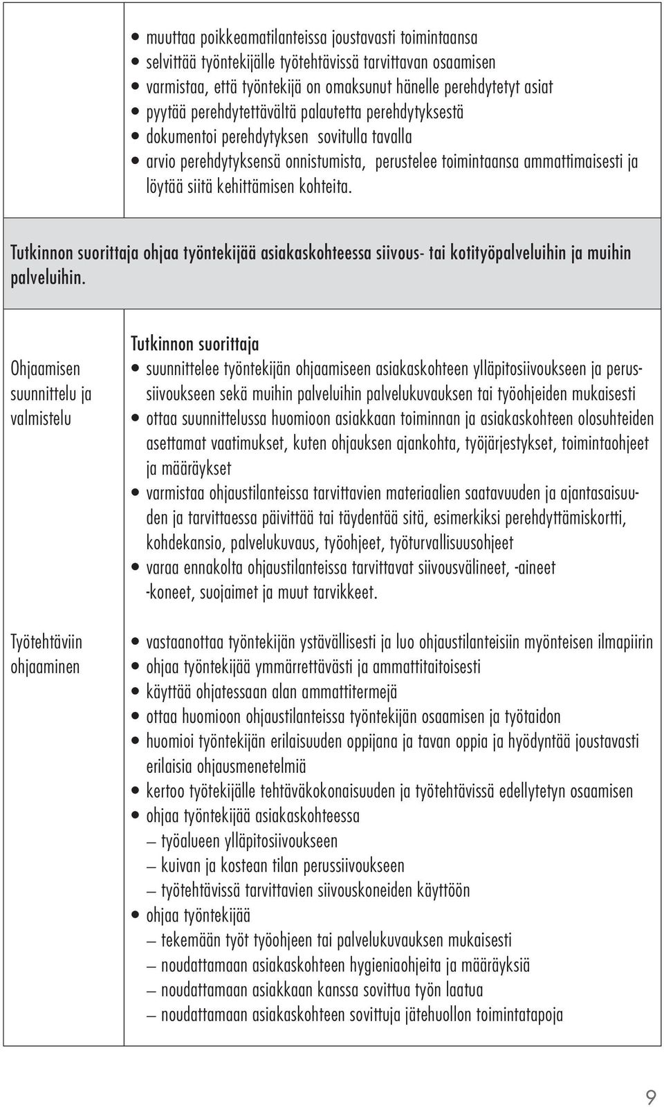 kohteita. ohjaa työntekijää asiakaskohteessa siivous- tai kotityöpalveluihin ja muihin palveluihin.