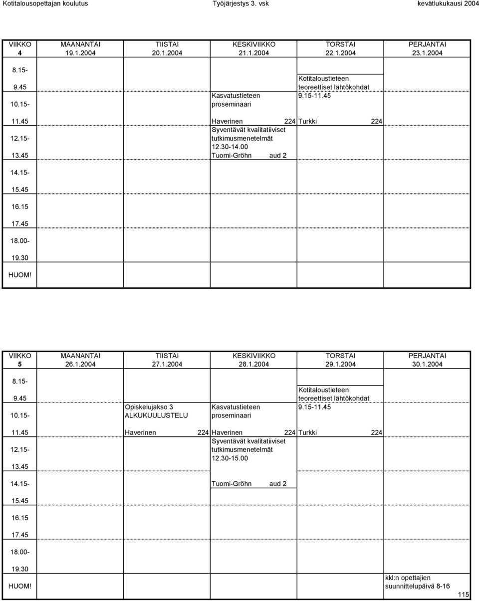 30-15.00 Tuomi-Gröhn aud 2 Kasvatustieteen 9.15-10.