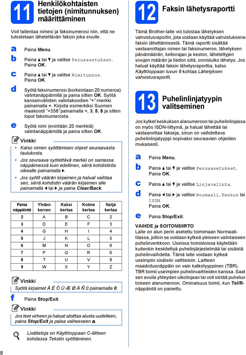 Syötä knsinvälisten vlintkoodien + -merkki pinmll l. Kirjoit esimerkiksi Suomen mkoodi +358 pinmll l, 3, 5, 8 j sitten loput fksinumerost.