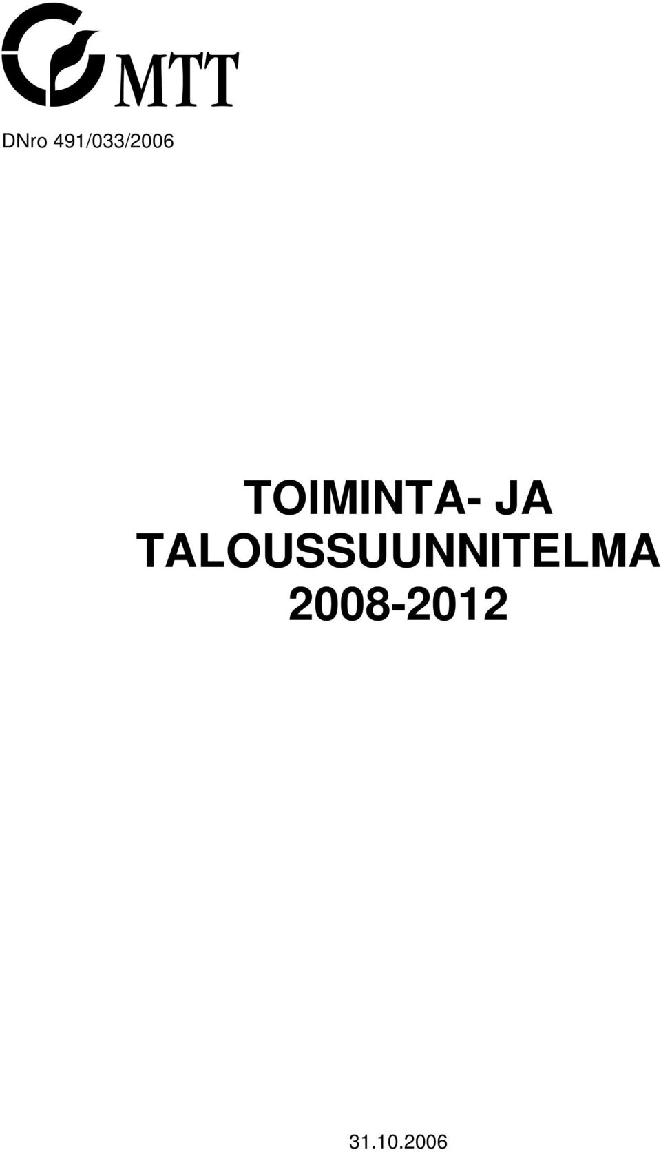 TALOUSSUUNNITELMA