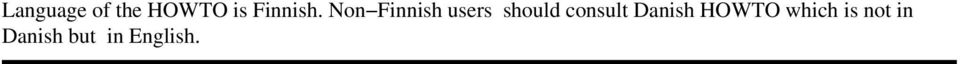Non Finnish users should