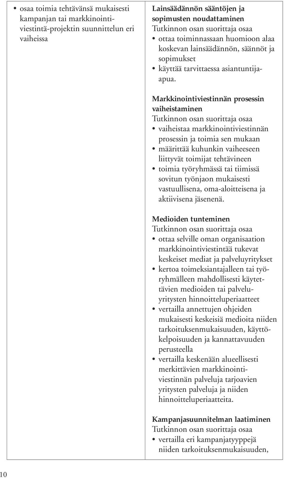 Markkinointiviestinnän prosessin vaiheistaminen vaiheistaa markkinointiviestinnän prosessin ja toimia sen mukaan määrittää kuhunkin vaiheeseen liittyvät toimijat tehtävineen toimia työryhmässä tai