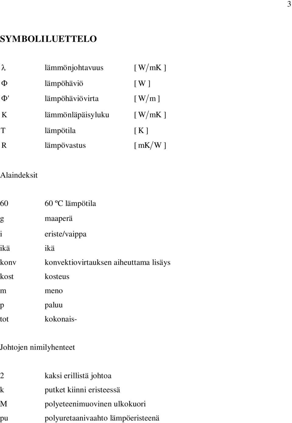 erste/vappa kä konvektovrtauksen aheuttaa lsäys kosteus eno paluu kokonas- Johtojen nlyhenteet