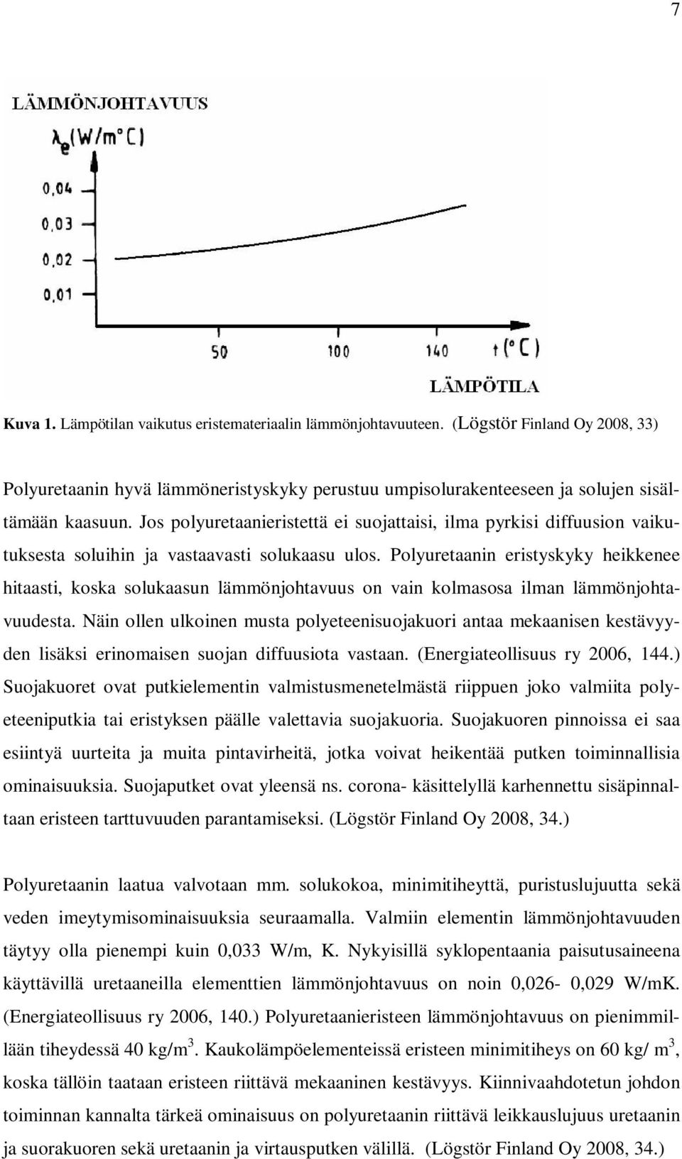 Polyuretaann erstyskyky hekkenee htaast, koska solukaasun läönjohtavuus on van kolasosa lan läönjohtavuudesta.