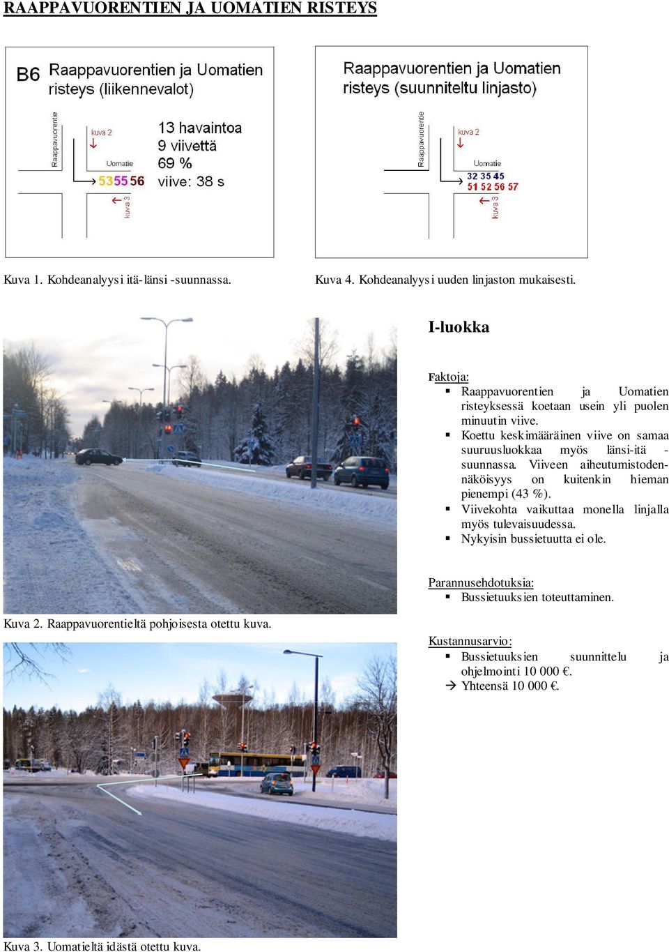 Koettu keskimääräinen viive on samaa suuruusluokkaa myös länsi-itä - suunnassa. Viiveen aiheutumistodennäköisyys on kuitenkin hieman pienempi (43 %).