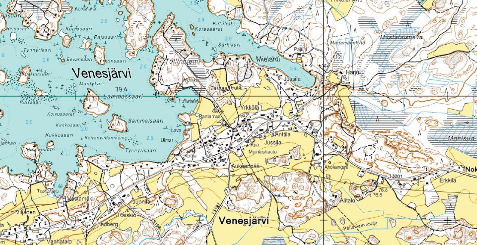 Luontoselvityksen tarkennus koskien Venesjärven uusia erillispientaloalueita Alue A Pääosin vanhaa heinäpeltoa, johon talot sijoittuvat.