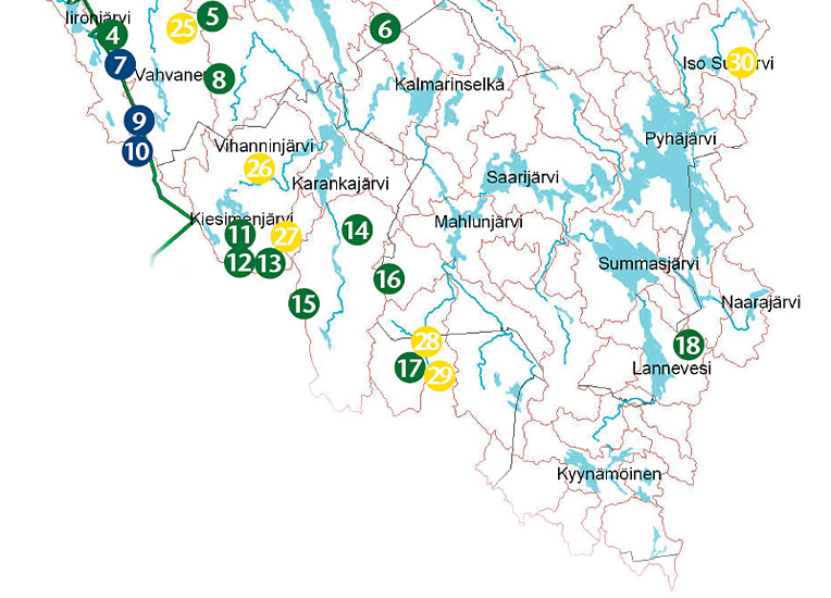 Saarijärven reitti ja turvetuotanto Saarijärven vesistöreitin 2 800 km 2 valuma-alueen maankäytöstä 1,3 % eli 3600 ha*