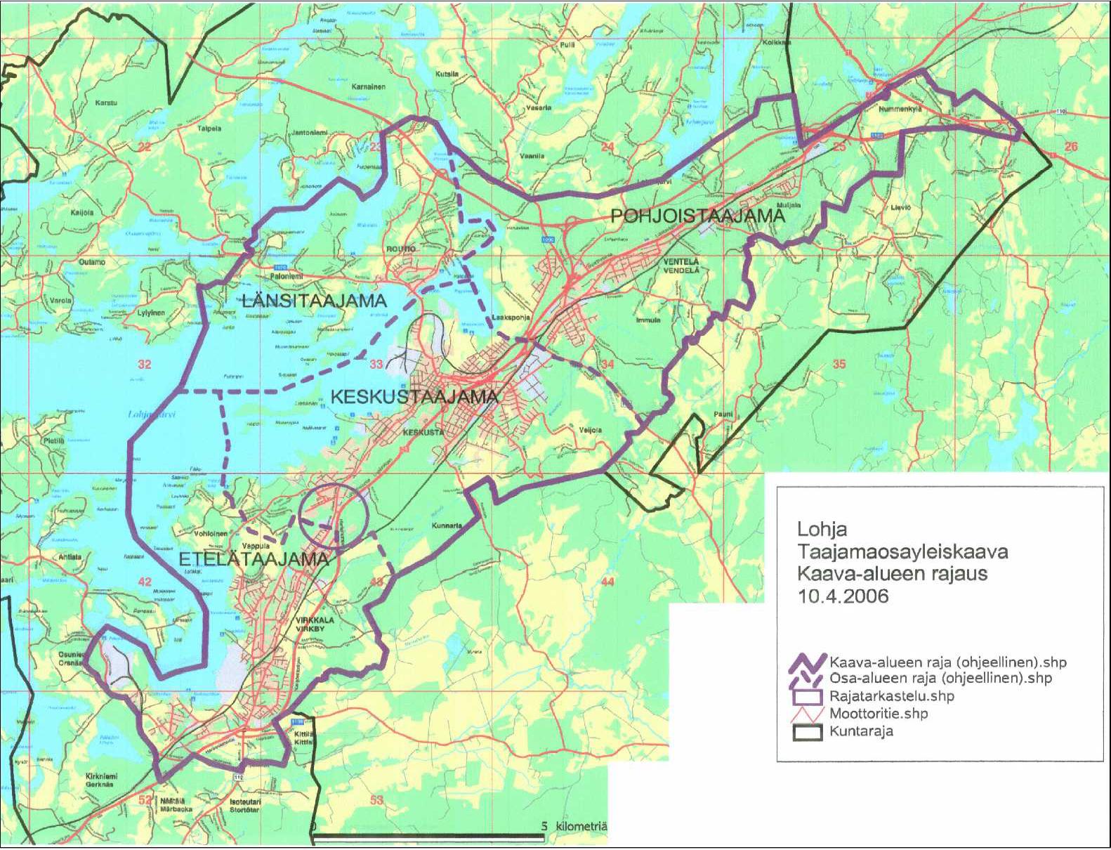 YLEISKAAVOITUS 1. Taajamaosayleiskaava Kaupunginvaltuusto hyväksyi 10.11.2004 Lohjan kaupungin maankäytön kehityskuvan, joka on pohjana taajamaosayleiskaavoi tukselle.