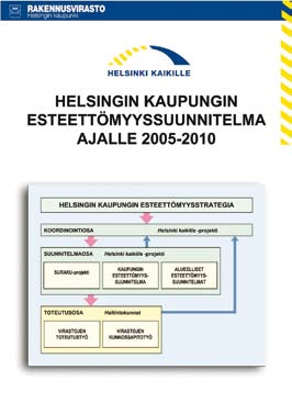 102 Pirjo Tujula, projektinjohtaja, Helsinki kaikille -projekti Helsingin kaupungin esteettömyyssuunnitelman laatiminen Helsinki kaikille -projektin toimintaa on ohjannut Helsingin kaupungin