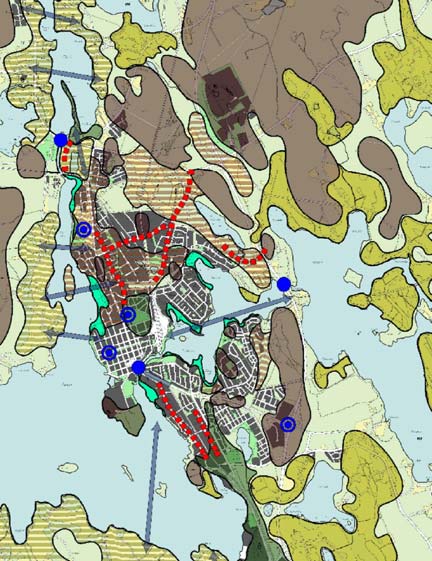 sille mäkialueille alavien savikkojen sijaan. Rakenteeltaan kylät ovat olleet melko hajanaisia ja väljiä, ja yksittäisten maatilojen muodostama haja-asutus on edelleenkin yleistä.