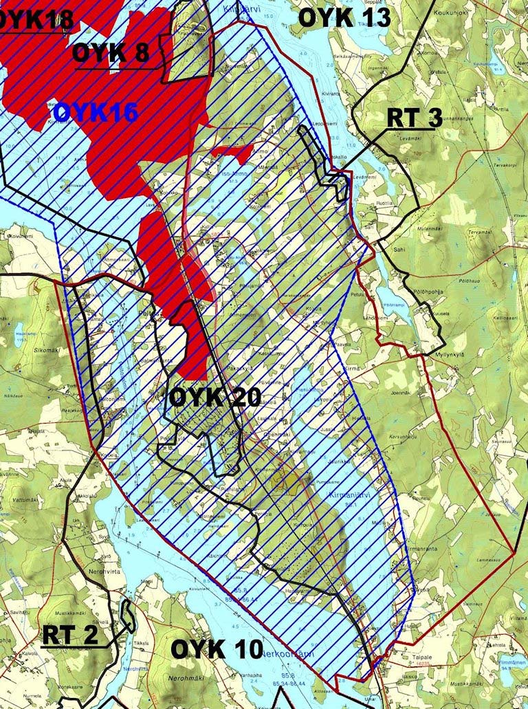 Yleis- ja asemakaavat alueella Suunittelualueella ovat voimassa Iisalmen keskustaseudun osayleiskaava (OYK 16, viivarasteri), Nerkoonjärven osayleiskaava (OYK 10), Ohenmäen osayleiskaava (OYK20),