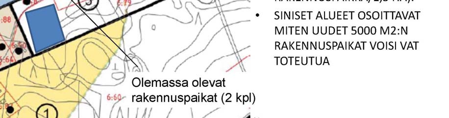 Mitoitusperiaatteena käytettiin luonnosvaiheessa 1 rakennuspaikka/ n. 2 ha rakentamiskelpoista maata. Kaavaehdotuksessa mitoitusperusteena on 1 rakennuspaikka/ n.