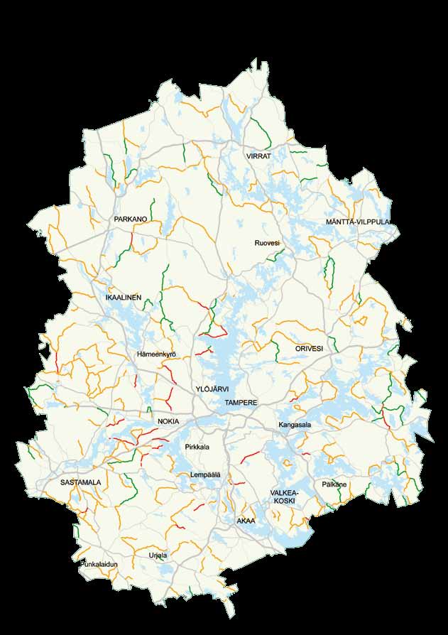 Sorateiden hoitoluokat Pirkanmaalla Sorateiden hoidon ja ylläpidon taso määräytyy sorateiden toimintalinjoissa lanseeratun sorateiden kolmiportaisen hoitoluokituksen mukaan.